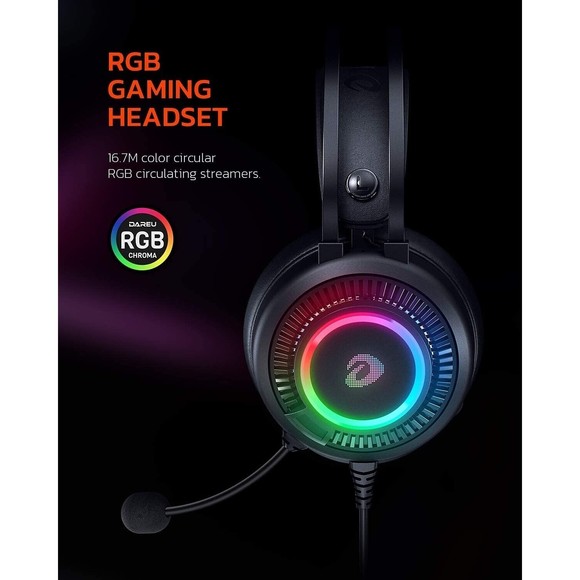 DAREU USB Gaming Headset with Microphone RGB Light Gaming Headset 7.1 - Picture 5 of 8